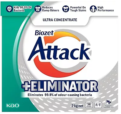Biozet Attack Plus Eliminator Laundry Powder Detergent 2 Kilograms • $27.25