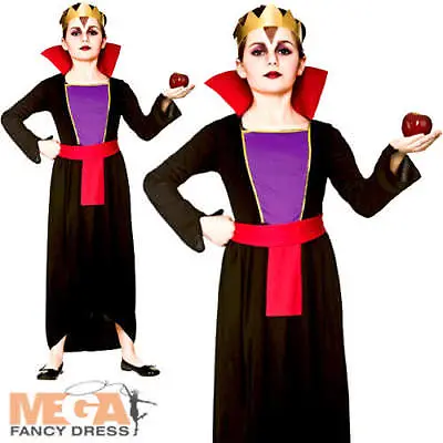 £6.99 • Buy Wicked Queen Girls Fancy Dress Fairytale Villain Halloween Childrens Kid Costume