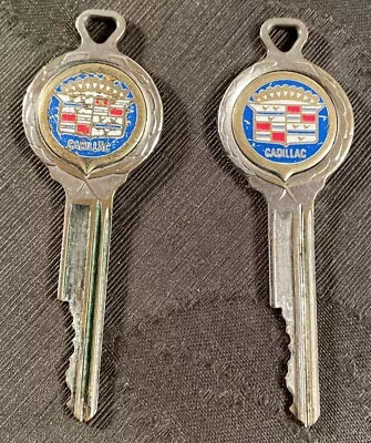 Lot Of 2 Vintage Cadillac Shield Crest Logo Gold Plated & Enamel Car Keys • $23.49