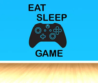 XBOX ONE EAT SLEEP GAME Vinyl Wall Sticker Decal Bedroom Gaming Gamer • £3.89