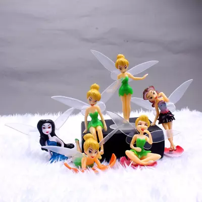 6Pc Princess Tinkerbell Fairies PVC Action Figures Toy Cake Topper Home Decor Ne • $21.99