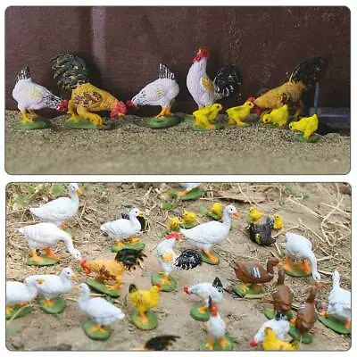 15pcs Model Train Painted 1:43 Scale Farm Animals O Scale Chicken Duck Goose PVC • £10.99