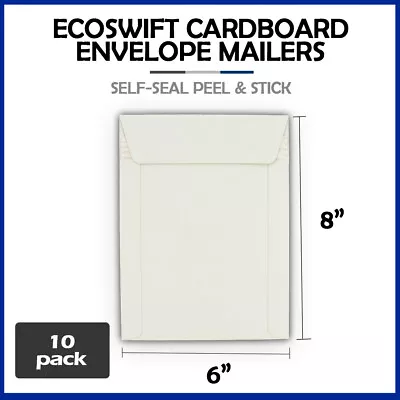 10 - 6x8  EcoSwift  Brand Self Seal Cardboard CD/DVD Envelope Mailers 6  X 8  • $4.28