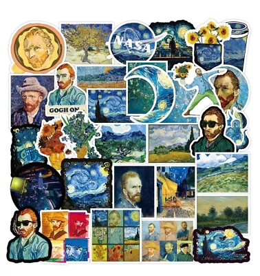 100PC Famous Painting Vinyl Stickers Artist Monet Van Gogh007009 • $6.99