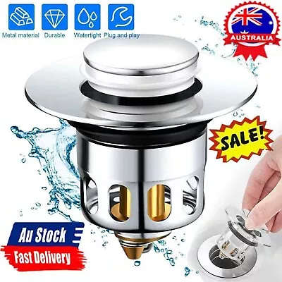 Sink Drain Filter Up Bath Stopper Replacement Strainer Hair Catcher Bathroom AUS • $17.49