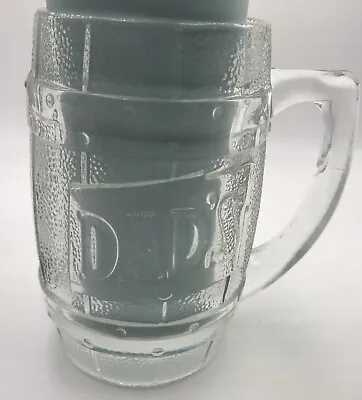 Dad’s Barrel Mug Root Beer Clear Heavy Thick Glass Embossed Logo. • $9.99