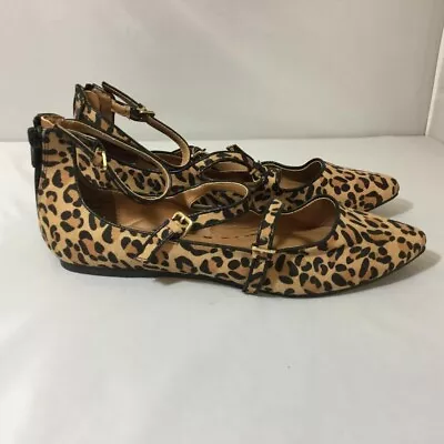 Mossimo Supply Co Womens Buckle Leopard Print Flat Ballet Shoes Size 7 1/2 • $8