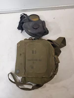 Vintage US M17 M Military Gas Mask & Canvas Bag  • $65.99