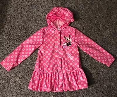 Walt Disney Girls Minnie Mouse Rain Coat Lined Size 5/6 • $26.99