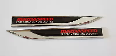 2x MAZDA SPEED Side Wing Fender Badges 3D Logo Badge Top Quality Epoxy • £7.99