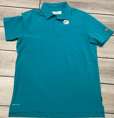 Miami Dolphins Throwback Logo Team Issued Dri-fit Nike Coaches Polo Sz L • $44.99