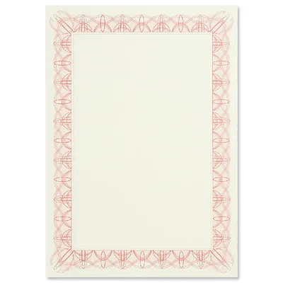 Pack Of 30 A4 Paper Blank Certificates With Red / Pink Border And Foil Seal • £8.99