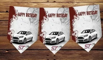 Birthday Bunting  Ford Focus ST Occasion   Party Decoration 12flags Car • £7.49