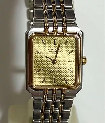 Longines Watch Quartz 19.5mm Women's Gold Dial Swiss Made Square Vintage No Box • $155.55
