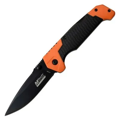 MTech Evolution Orange W/ Rubber 4 ½  Tactical Folder Knife 8Cr13 MTE-FDR015-OR • $10.89