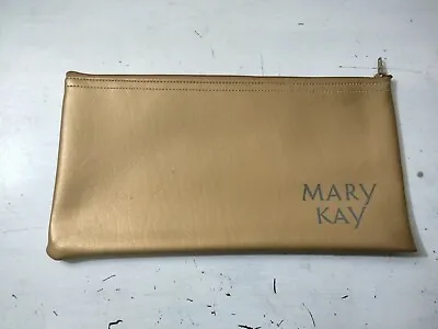 Vintage Mary Kay Gold Zip Top Makeup Cosmetic Money Banking Bag With Logo • $4.95