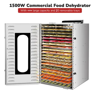 $350.09 • Buy Commercial 20 Tray Stainless Steel Food Dehydrator Fruit Meat Jerky Dryer 1500W
