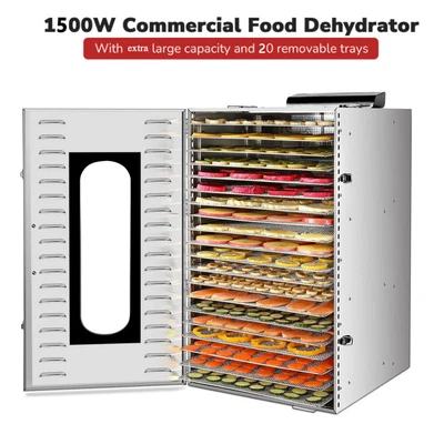 $350.09 • Buy Commercial 20 Tray Stainless Steel Food Dehydrator Fruit Meat Jerky Dryer 1500W