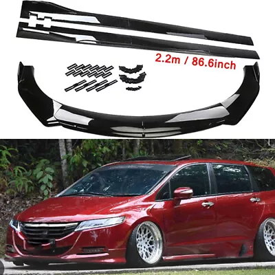 Front Bumper Lip + 86.6  Car Side Skirt Rocker Panel  For Honda Odyssey Van • $180.99