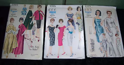 3 Vintage Vogue Patterns Evening Dresses Wedding 4108 4218 Special Design 5345 • $39