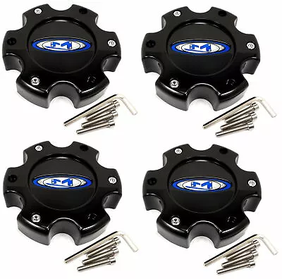 4 Moto Metal Gloss Black Wheel Center Hub Caps For 6x5.5/139.7 MO956 MO955 MO951 • $96