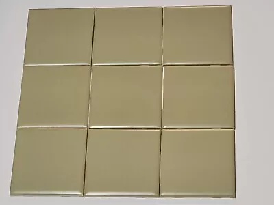 Vtg 9 AO American Olean Ceramic Tiles -Avocado Green Flat Matte 4 1/4 Square NOS • $29