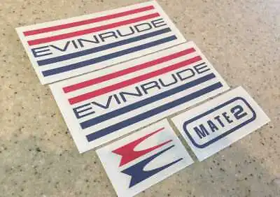 Evinrude Mate 2 Vintage Outboard Motor Decal Kit FREE SHIP + Free Fish Decal! • $14