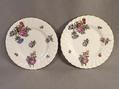 Minton Roses Floral Bone China Bread Plate England Gold Trim 6.25 Inch Lot Of 2 • $23.99