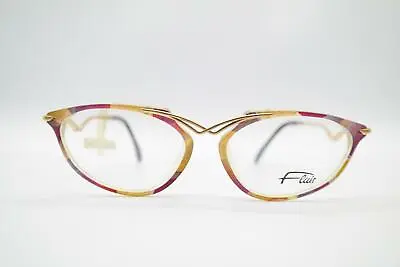 Vintage Flair 80 Multicoloured Gold Oval Glasses Frames Eyeglasses NOS • $90.05