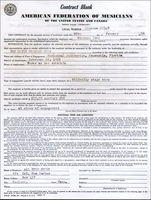Elvis Presley Repro 1956 Pensacola Municipal Auditorium 26 Feb Concert Contract • $10.09