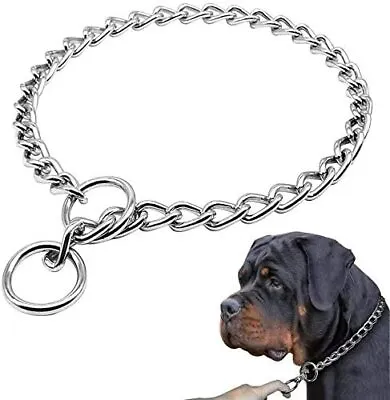 Stainless Steel Dog Choke Collar Metal Chain Slip Pet Training Walking Choker HS • £3.99