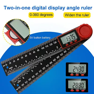 2-In-1 Digital Angle Finder Ruler 200mm 8  Protractor Plastic Angel Gauge USA • $11.99