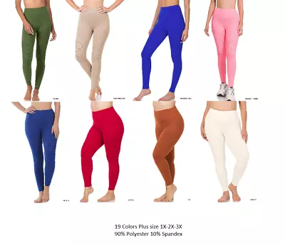 Zenana Plus Size Full Length WIDE WAISTBAND MOTO LEGGINGS • $13.99