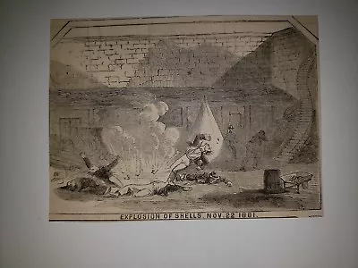 Fort Pickens November 22nd 1861 Explosion Shells Civil War 1862  HW Sketch RARE! • $29.99