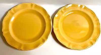 Varages~2 Salad Plates Butternut Yellow Made In France 8.25  Excellent • $36.99