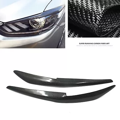 For 2014 2015-2016 Mazda 6 Atenza Black Headlight Eyebrow Eyelid Cover 2PCS • $35.03