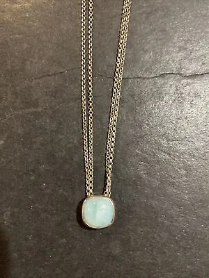 Marahlago Larimar Sterling Silver Two Strands Chain Necklace • $149.99