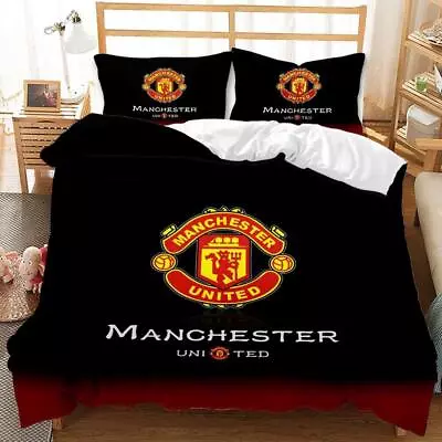 Manchester United Quilt Duvet Cover Set Twin Soft Bedroom Decor Bed Linen Queen • $63.99