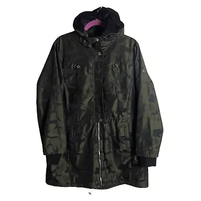 Michael Kors Size 1X Hooded Water-Resistant Camo Anorak Jacket Fleece Lined • $64