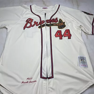 Mitchell & Ness Cooperstown Collection 1957 Braves Hank Aaron Jersey - Mens 3XL • $100.95