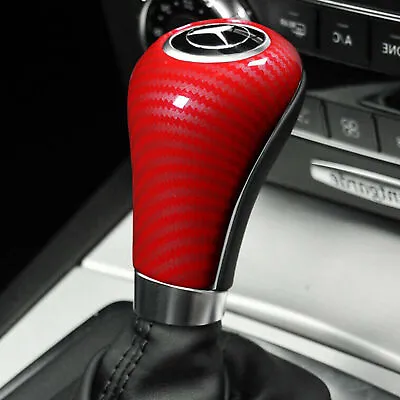 Red For Mercedes Benz A C E G Car Gear Shift Knob Panel Cover Carbon Fiber Vinyl • $11.36