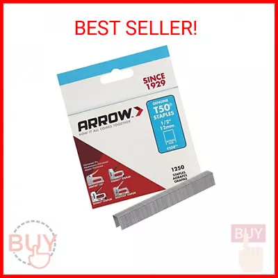 Arrow 508 Heavy Duty T50 1/2-Inch Leg Length 3/8-Inch Crown Staples 1250 Pcs • $5.02