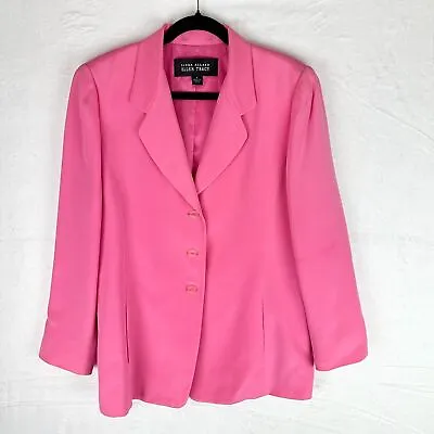 Linda Allard Ellen Tracy Vintage Silk Blazer Size 10 Bubblegum Pink Barbie • $65