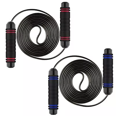 2 Pack Jump Rope With Ball Bearings Skipping Rope Rapid Speed Cable Tangle-Fr... • $19.32