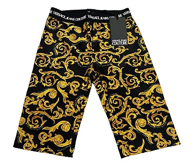 NEW Versace Jeans Couture Womens Baroque Printed Bike Shorts Shorts Size 38 US 2 • $62.99