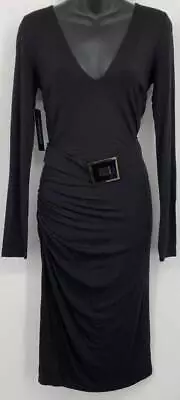 Marciano Women Dress Size Small S Jet Black Sheath Bodycon Long Sleeve New • $33.99