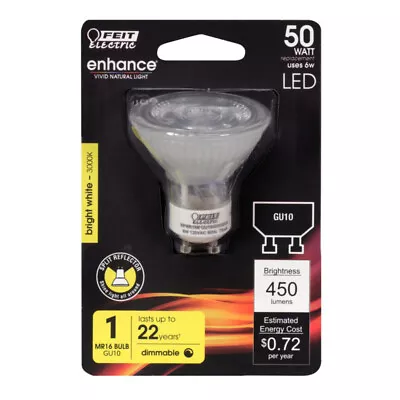 Feit Electric MR16IFG105930CA 120V 6W 3000K Bright White MR16 LED Light Bulb • $10.32