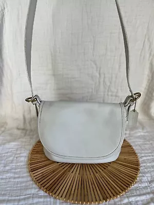 Coach VINTAGE Fletcher Crossbody #4150 Leather Flap Bag Shoulder/ Handbag Ivory • $80