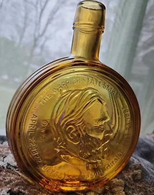 $3.99 • Buy Vintage ULYSSES SIMPSON GRANT  First Edition Wheaton Decanter Glass Amber Bottle