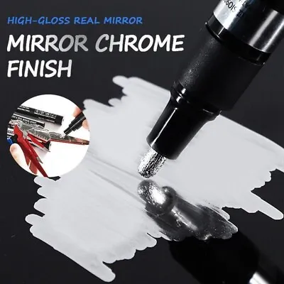 Chrome Pen DIY Art Liquid Pen Mirror Marker Silver Liquid Pen Resin Paint Mirror • £4.88